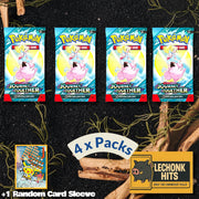 4 Packs Journey Together Pokemon Booster Pack + 1 Random Card Sleeve
