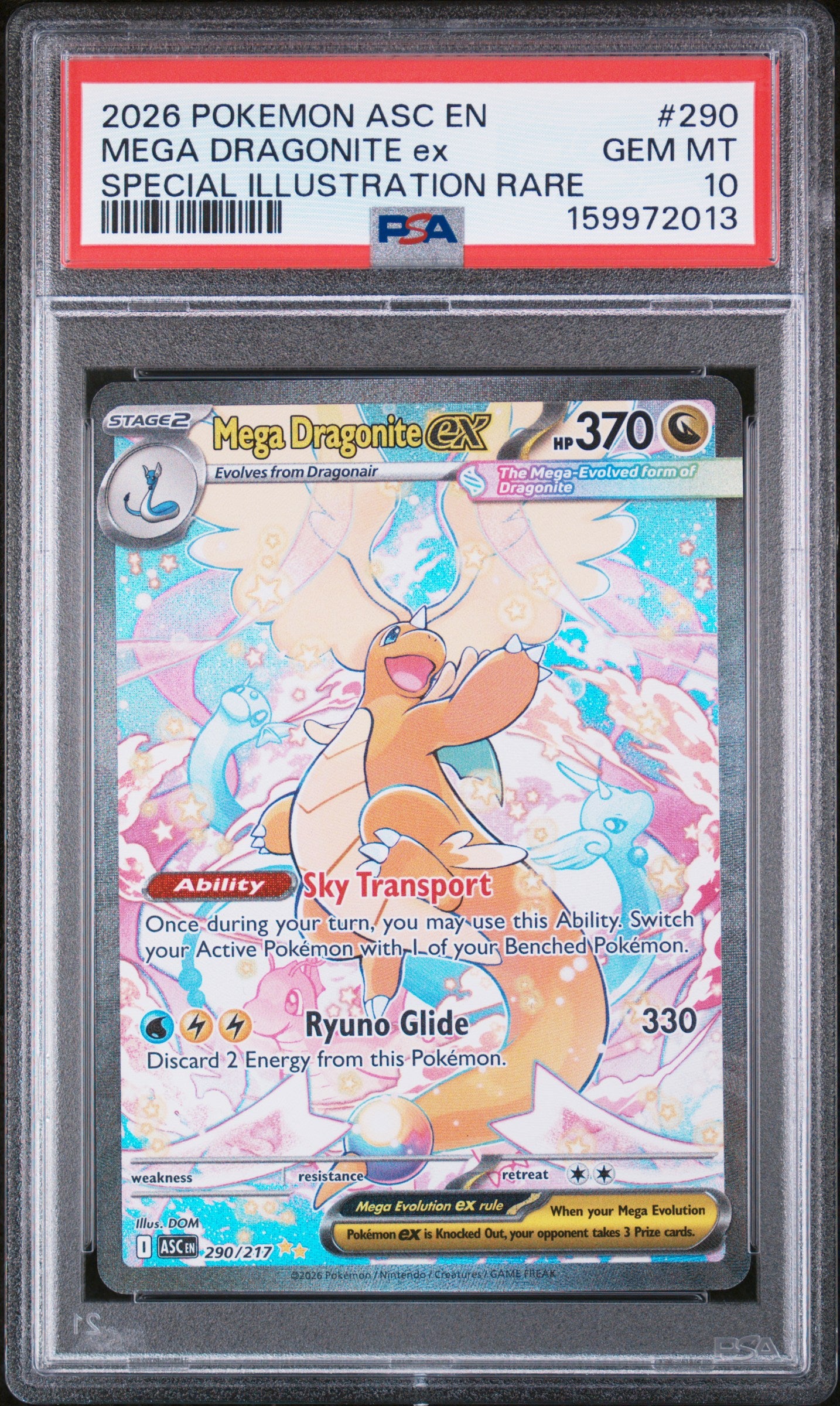 PSA 10 MEGA DRAGONITE ex SPECIAL ILLUSTRATION RARE POKEMON ASCENDED HEROES #290