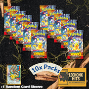 10 Packs Surging Sparks Pokemon Booster Pack + 1 Random Card Sleeve