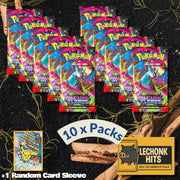 10 x Packs Phantasmal Flames Pokemon Booster Pack + 1 Random Pokemon Card Sleeve