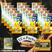15 Packs 30th Celebration Japanese Pokemon Booster Pack + 1 Random Card Sleeve Bundle
