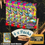 4 Packs Pitch Black Pokemon Booster Packs + 1 Random Pokemon Card Sleeve