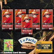 5 Packs OP13 One Piece Booster Pack + 1 Random Card Sleeve Bundle Carrying On His Will Japanese
