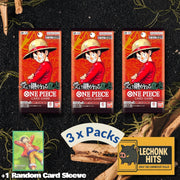 3 Packs OP13 One Piece Booster Pack + 1 Random Card Sleeve Bundle Carrying On His Will Japanese