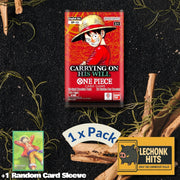 1 Pack OP13 One Piece Booster Pack + 1 Random Card Sleeve Bundle Carrying On His Will English