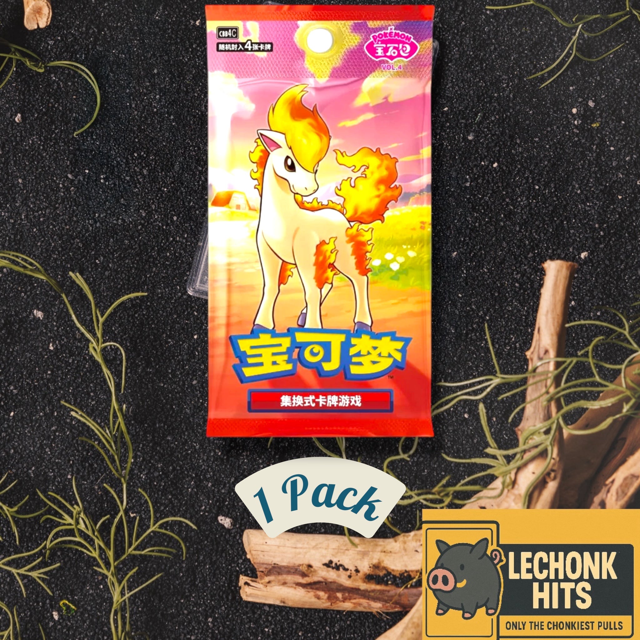 1 x Pack Gem Vol. 4 Pokemon Chinese Ponyta