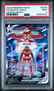 PSA 9 DEOXYS VMAX #GG45 FULL ART 2023 POKEMON SWORD AND SHIELD CROWN ZENITH
