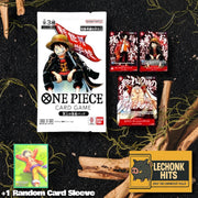 ONE PIECE Card Game SAIKYO JUMP Promo Card Luffy・Ace・Whitebeard Top Warrior TCG Promo + 1 Random Card Sleeve Bundle Japanese