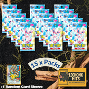 15 x Packs Gem Vol. 2 Pokemon Chinese Eeveelutions + 1 Random Pokemon Card Sleeve