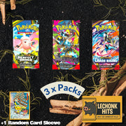 3 Pokemon Booster Pack Bundle Pitch Black, Perfect Order, Chaos Rising + 1 Random Pokemon Card Sleeve
