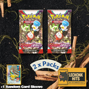 2 Pack Scarlet Violet Base Set Pokemon Booster Pack + 1 Random Card Sleeve