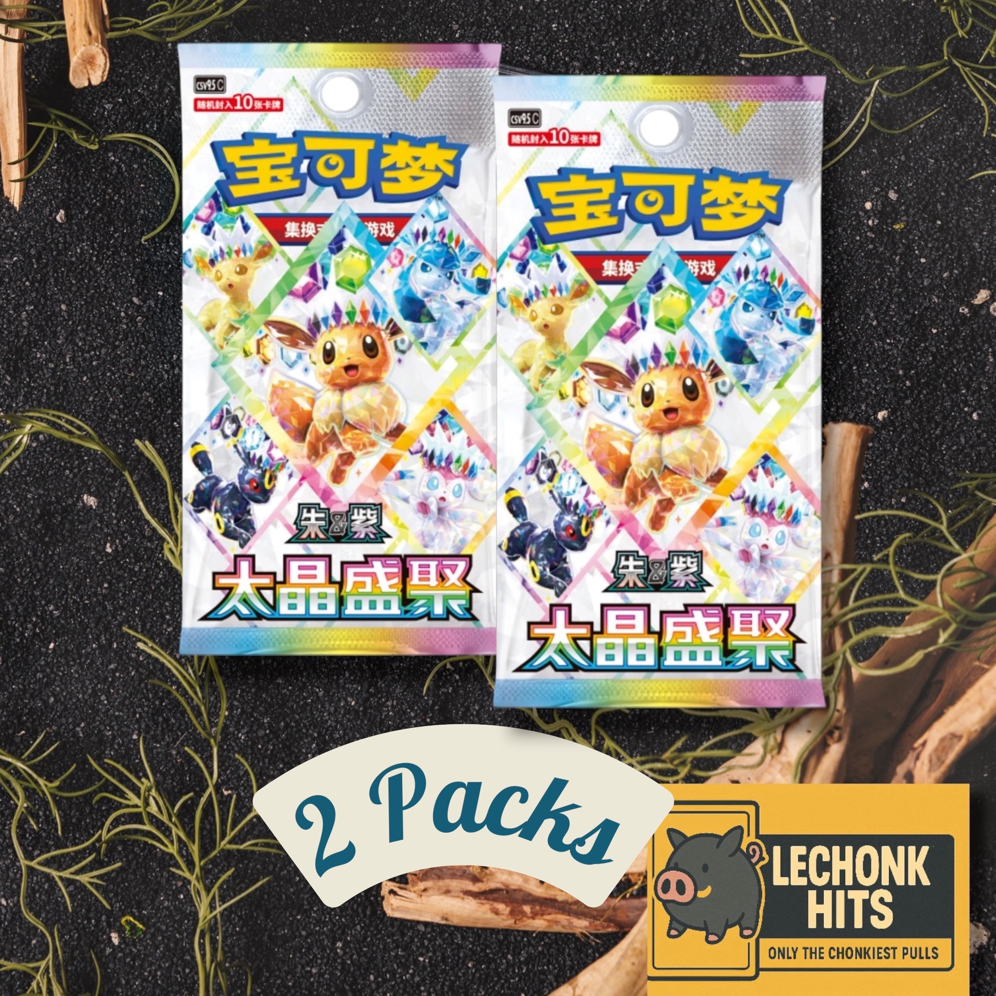 2 x TERASTAL GATHERING Pokemon Booster Pack - Chinese Exclusive