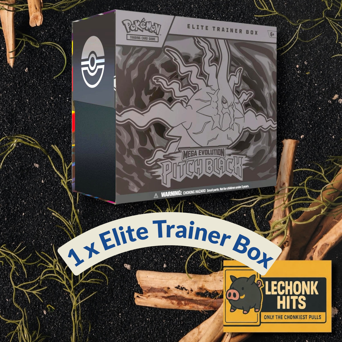 Pokémon TCG: Mega Evolution - Pitch Black Elite Trainer Box + 1 Random Pokemon Card Sleeve