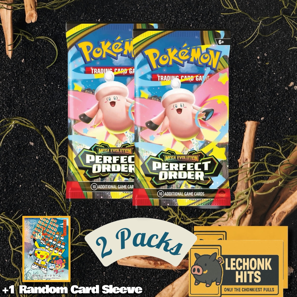 2 x Packs Perfect Order Pokemon Booster Packs + 1 Random Pokemon Card Sleeve