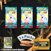 3 Packs Journey Together Pokemon Booster Pack + 1 Random Card Sleeve
