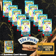 10 Packs Journey Together Pokemon Booster Pack + 1 Random Card Sleeve
