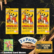 3 Packs OP17 One Piece Booster Pack + 1 Random Card Sleeve Bundle Worlds Strongest Warrior Japanese