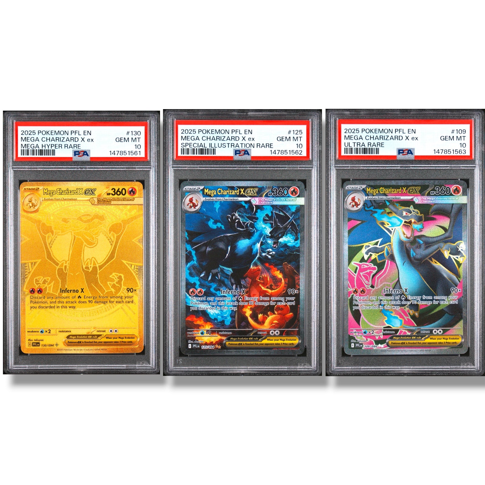 2025 Pokémon Mega Charizard X ex #125 SIR PSA 10 GEM MINT Phantasmal Flames