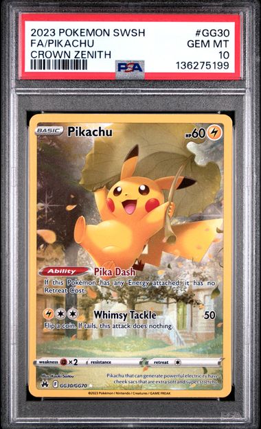 PSA 10 PIKACHU CROWN ZENITH # GG30 2023 POKEMON SWORD AND SHIELD