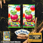 2 Packs Gem 6 Pokemon Booster Pack + 1 Random Card Sleeve Bundle (Applin)