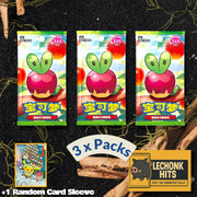 3 Packs Gem 6 Pokemon Booster Pack + 1 Random Card Sleeve Bundle (Applin)
