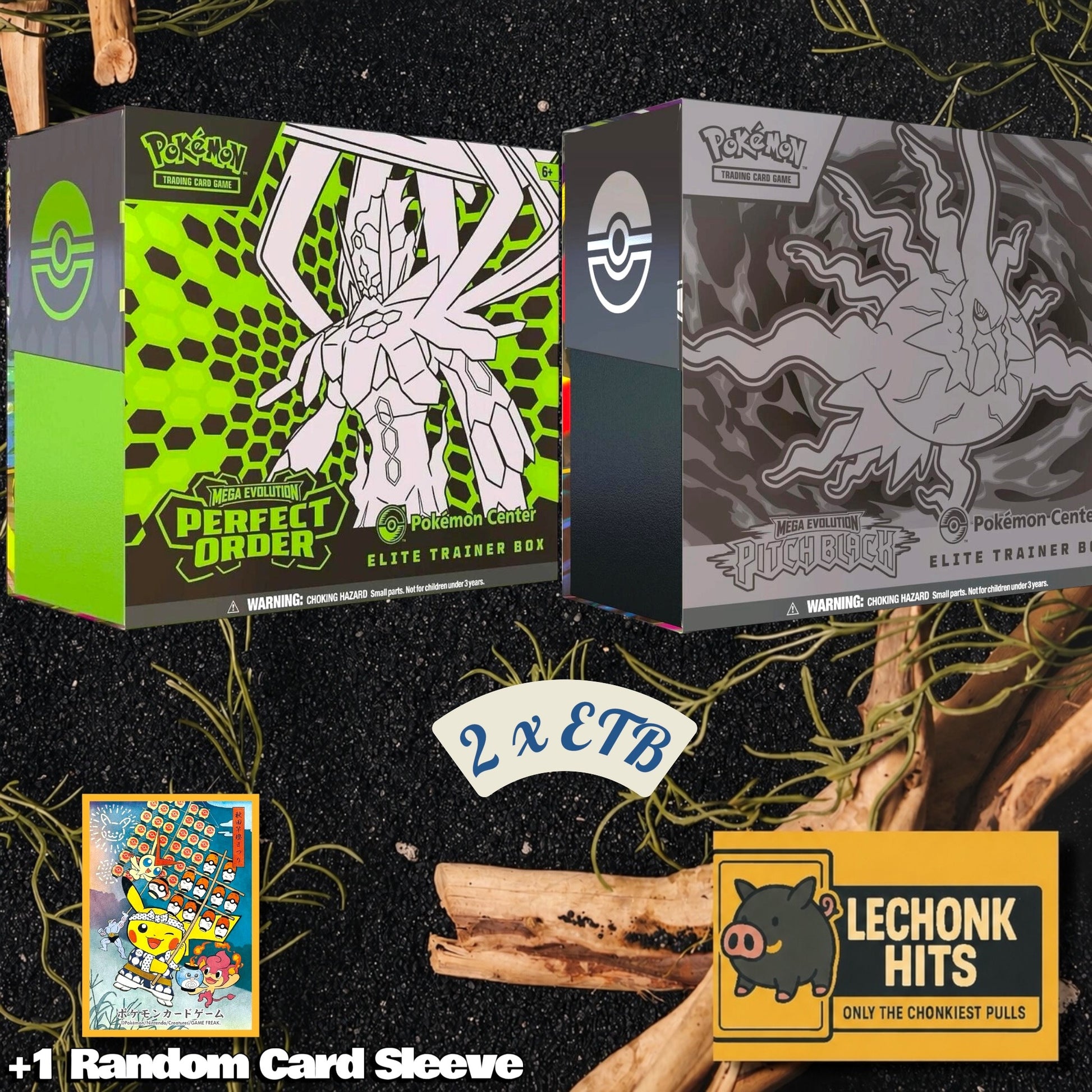 Perfect Order and Pitch Black Pokemon Center Elite Trainer Box bundle