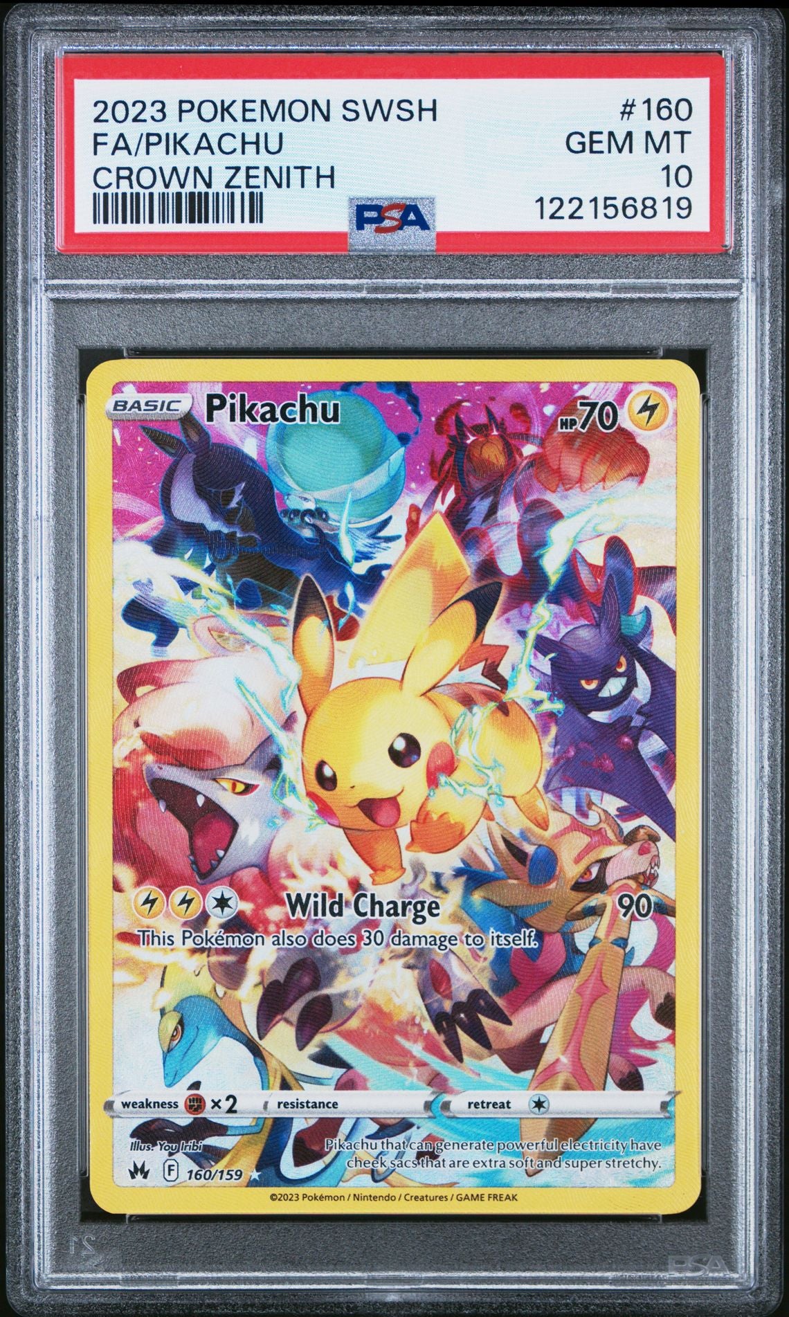 PSA 10 PIKACHU #160 FULL ART 2023 POKEMON SWORD AND SHIELD CROWN ZENITH